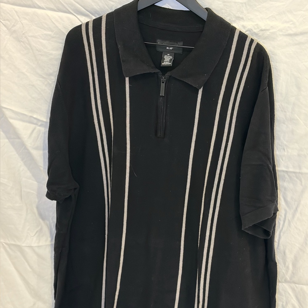 Black and Gray Men's Polo Shirt